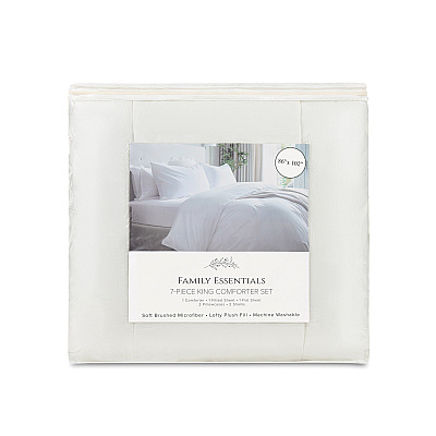 Family Essentials Bed In Bag 7pc - King - White, 7 Piece Set (P-BIAB-KG-WH)