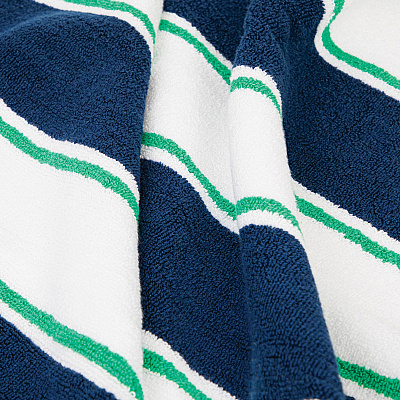 Aston & Arden Pinstripe Beach Towel 35x70 Navy/green, 1 Each (P-BT-PNS-25BMN)