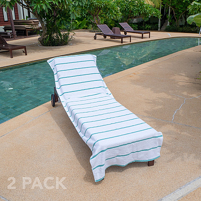 Las Rayas Chaise Cover 30x85 Green, Case Of 12 (CC-HS3085GR-2PK-CS)