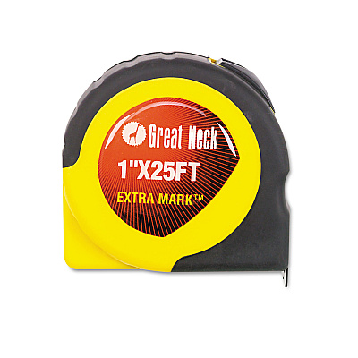 Great Neck ExtraMark Power Tape, 1" x 25 ft, Steel, Orange/Black (GNS95005)