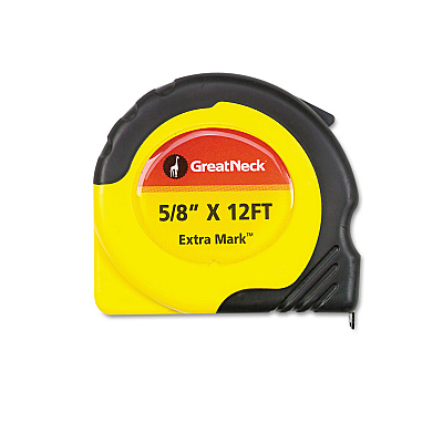 Great Neck ExtraMark Power Tape, 0.63" x 12 ft, Steel, Yellow/Black (GNS95007)