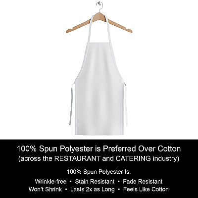 Mariposa Bib Apron 33x30 White, Case Of 48 (APRN-W-SPUN-CS)