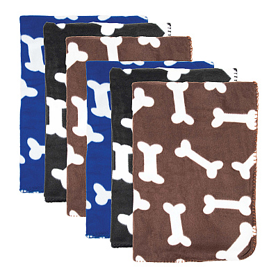 Pet Blankets Bones 24x28, Pack Of 6 (PNP-PB-24X28-BONE)