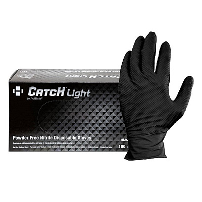 Catch Light By Proworks Nitrile Powder Free 6 Mil Gloves Black Md - Box Of 100 (GL-NT106BKFM)