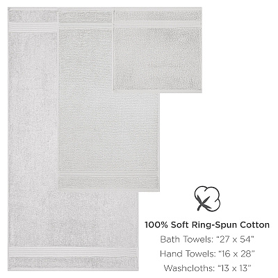 Host & Home 6pc Bath Towel Set Ivory, 6 Piece Set (P-HH-BSET-IV)