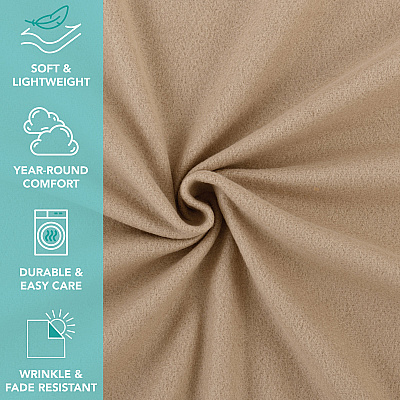 Cozy Soft Polar Fleece Throw 50x60 Beige (case Of 24) (FLC-PLR-5060-6PK-BG)