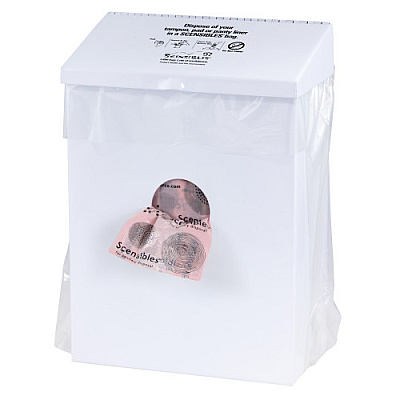 HOSPECO Combination Receptacle Dispenser, White Metal, 11"x8"x4", 1 Each, 10/cs (CDWM)