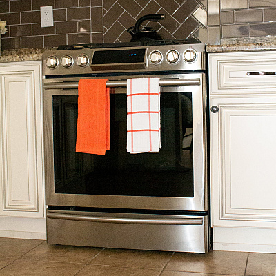 Sc Silvadur Kitchen Towel 15x25 Windowpane Saffron, Pack Of 4 (P-SLV-KT4-WISAF)