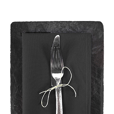 Mariposa Poly Spun Napkin 20x20 Black, Case Of 300 (NAP-B-SPUN-CS)