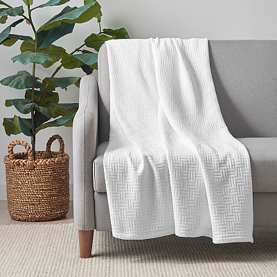 Host & Home Cotton Throw Blanket 50x70 White, 1 Blanket (P-THCOT-5070-WH)