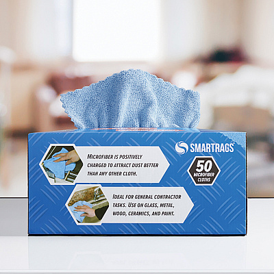 Smart Rags Microfiber Cloths 12x12 Blue, Case Of 400 (M950B)
