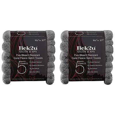Bck2u Coral Fleece Salon Towel 16x27 Grey, Pack Of 10 (PNP915117GY)