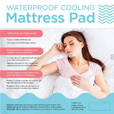 Cooling Waterproof Mattress Pads - King, 1 Each (P-MP-AQUA-KG)