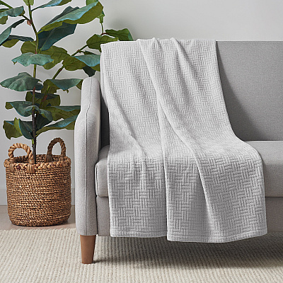 Host & Home Cotton Throw Blanket 50x70 Light Gray, 1 Blanket (P-THCOT-5070-LG)