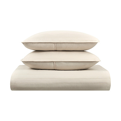 Host & Home Brushed Microfiber Quilt Set King Taupe, Case Of 4 (MFQT-KSET-TP)