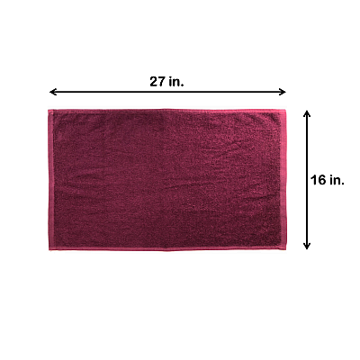 Cotton Jr. Salon Towel 16x27 Burgundy, Case Of 180 (BBJ-1627-2.5BUR-CS)