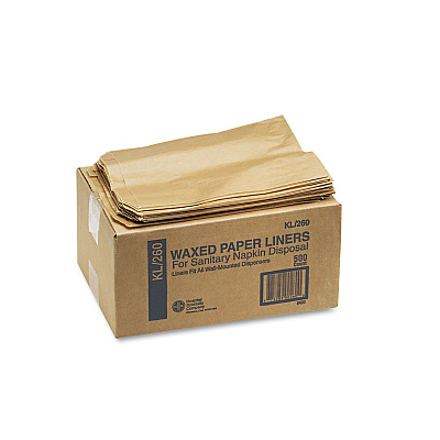 HOSPECO Napkin Receptacle Liners, 7.5" x 3" x 10.5", Brown, 500/Carton (HOS260)