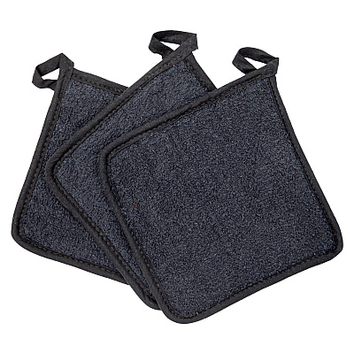 Cooks Linen Pot Holder 7x7 Black, Case Of 144 (POT-BLACK-CS)