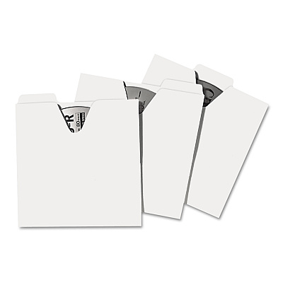 Vaultz CD File Folders, 1 Disc Capacity, White, 100/Pack (IDEVZ01096)