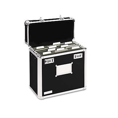 Vaultz Locking File Chest, Letter Files, 13.75" x 7.25" x 12.25", Black (IDEVZ01187)