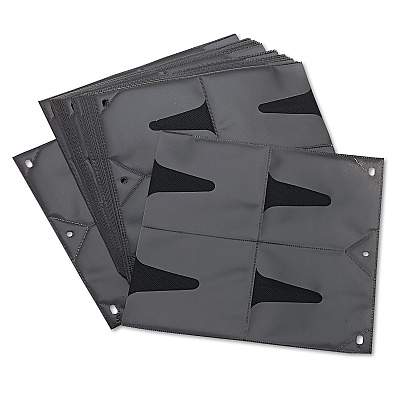 Vaultz Two-Sided CD Refill Pages for Three-Ring Binder, 8 Disc Capacity, Clear/Black, 25/Pack (IDEVZ01401)