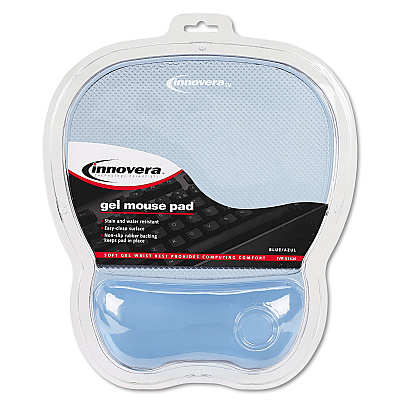 Innovera Mouse Pad with Gel Wrist Rest, 8.25 x 9.62, Blue (IVR51430)