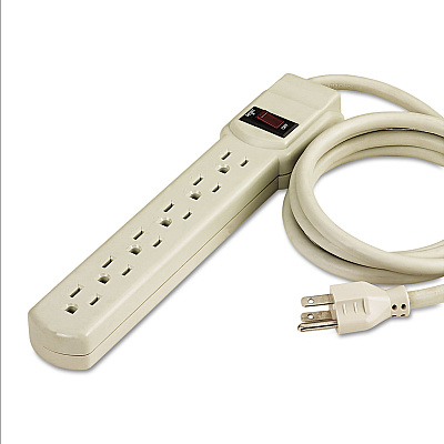 Innovera Power Strip, 6 Outlets, 4 ft Cord, Ivory (IVR73304)