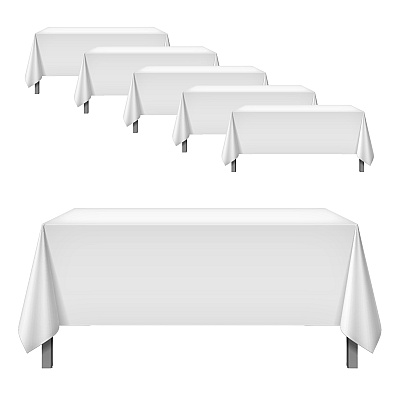 Mariposa Tablecloth 72x72 White, Pack Of 6 (P-TL-72X72-WHT-6PK)