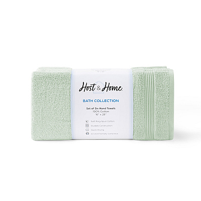 Host & Home Hand Towel 16x28 Green, Pack Of 6 (P-HH-HT-1628-GR)