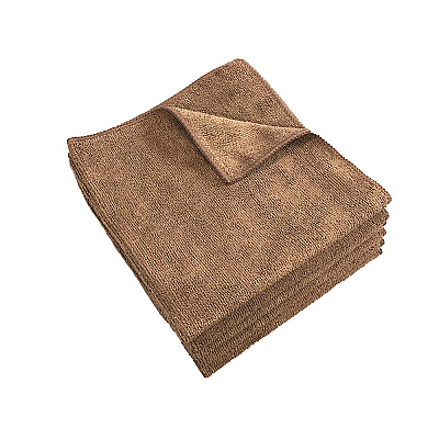 Smart Choice Microfiber Cloths 16x16 45gm Brown, Pack Of 12 (PNP915101BR)