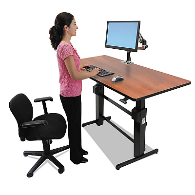 WorkFit by Ergotron WorkFit-B Sit-Stand Base, Up to 88 lb, 42" x 26" x 32" to 51.5", Black (ERG24388009)