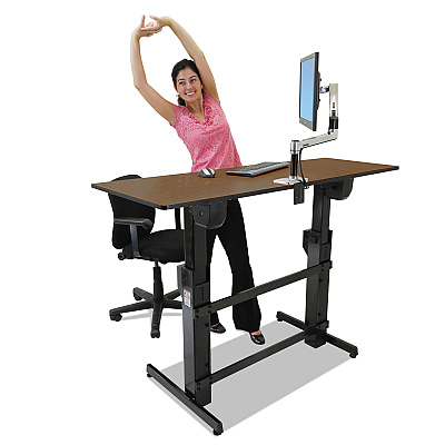 WorkFit by Ergotron WorkFit-B Sit-Stand Base, Up to 88 lb, 42" x 26" x 32" to 51.5", Black (ERG24388009)