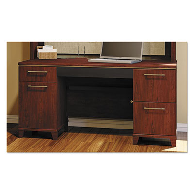 Bush Enterprise Collection Double Pedestal Desk, 60" X 28.63" X 29.75", Harvest Cherry, (box 2 Of 2) (BSH2960CSA203)