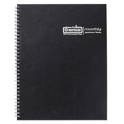 House of Doolittle Monthly Hard Cover Planner, 11 x 8.5, Black Cover, 14-Month: Dec 2025 to Jan 2027 (26292)