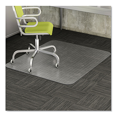 deflecto EconoMat Occasional Use Chair Mat for Low Pile Carpet, 45 x 53, Rectangular, Clear (DEFCM11242COM)