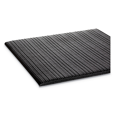Crown Ribbed Vinyl Anti-Fatigue Mat, 36 x 60, Black (CWNFL3660BK)