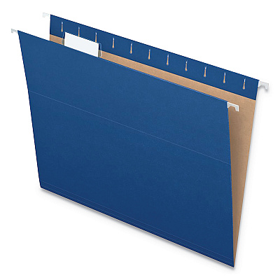 Pendaflex Colored Hanging Folders, Letter Size, 1/5-Cut Tabs, Navy, 25/Box (PFX81615)