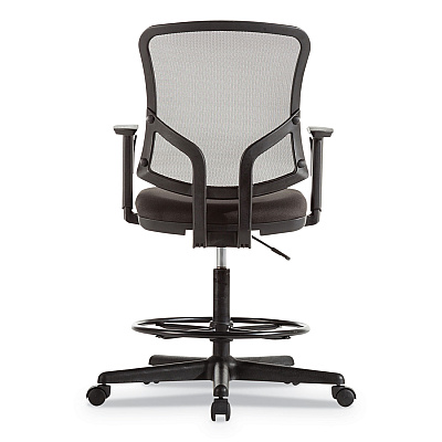 Alera Everyday Task Stool, Fabric Seat, Mesh Back, Supports Up to 275 lb, 20.9" to 29.6" Seat Height, Black (ALETE4617)