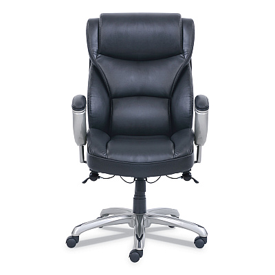 SertaPedic Emerson Big and Tall Task Chair, Supports Up to 400 lb, 19.5" to 22.5" Seat Height, Black Seat/Back, Silver Base (SRJ49416BLK)