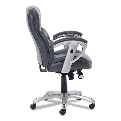SertaPedic Emerson Task Chair, Supports Up to 300 lb, 18.75" to 21.75" Seat Height, Gray Seat/Back, Silver Base (SRJ49711GRY)