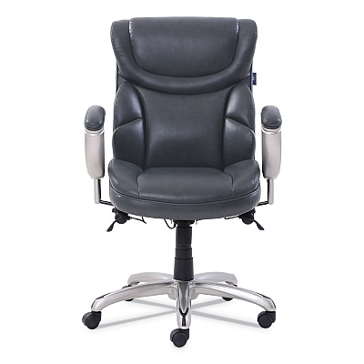 SertaPedic Emerson Task Chair, Supports Up to 300 lb, 18.75" to 21.75" Seat Height, Gray Seat/Back, Silver Base (SRJ49711GRY)
