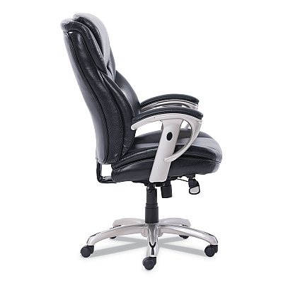 SertaPedic Emerson Executive Task Chair, Supports Up to 300 lb, 19" to 22" Seat Height, Black Seat/Back, Silver Base (SRJ49710BLK)