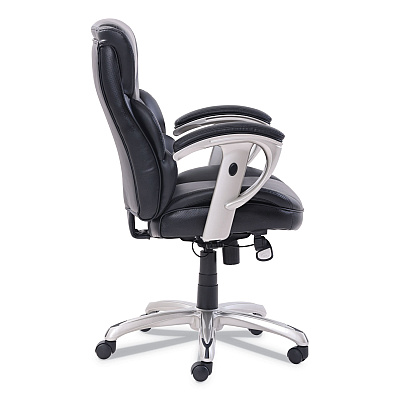 SertaPedic Emerson Task Chair, Supports Up to 300 lb, 18.75" to 21.75" Seat Height, Black Seat/Back, Silver Base (SRJ49711BLK)