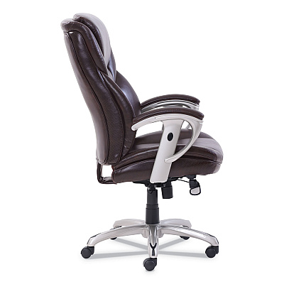 SertaPedic Emerson Executive Task Chair, Supports Up to 300 lb, 19" to 22" Seat Height, Brown Seat/Back, Silver Base (SRJ49710BRW)