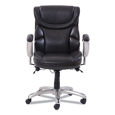 SertaPedic Emerson Task Chair, Supports Up to 300 lb, 18.75" to 21.75" Seat Height, Brown Seat/Back, Silver Base (SRJ49711BRW)