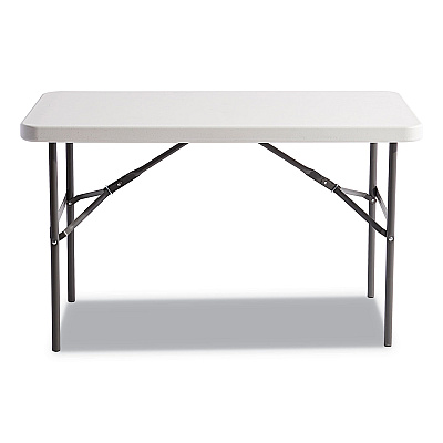 Alera Banquet Folding Table, Rectangular, Radius Edge, 48w x 24d x 29h, Platinum/Charcoal (ALE65603)