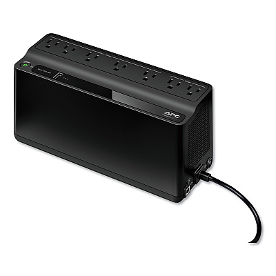 APC Back-UPS 600 VA Battery Backup System, 7 Outlets, 120 VA, 490 J (BE600M1)