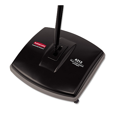 Rubbermaid Commercial Floor and Carpet Sweeper, 44" Handle, Black/Gray (RCP421288BLA)