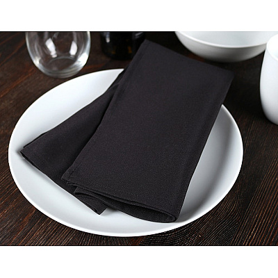 Mariposa Poly Spun Napkin 20x20 Black, Pack Of 25 (PNP-NAP-B-25)