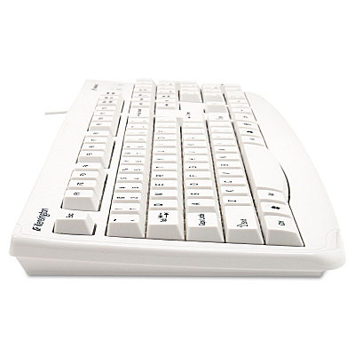 Kensington Pro Fit USB Washable Keyboard, 104 Keys, White (KMW64406)